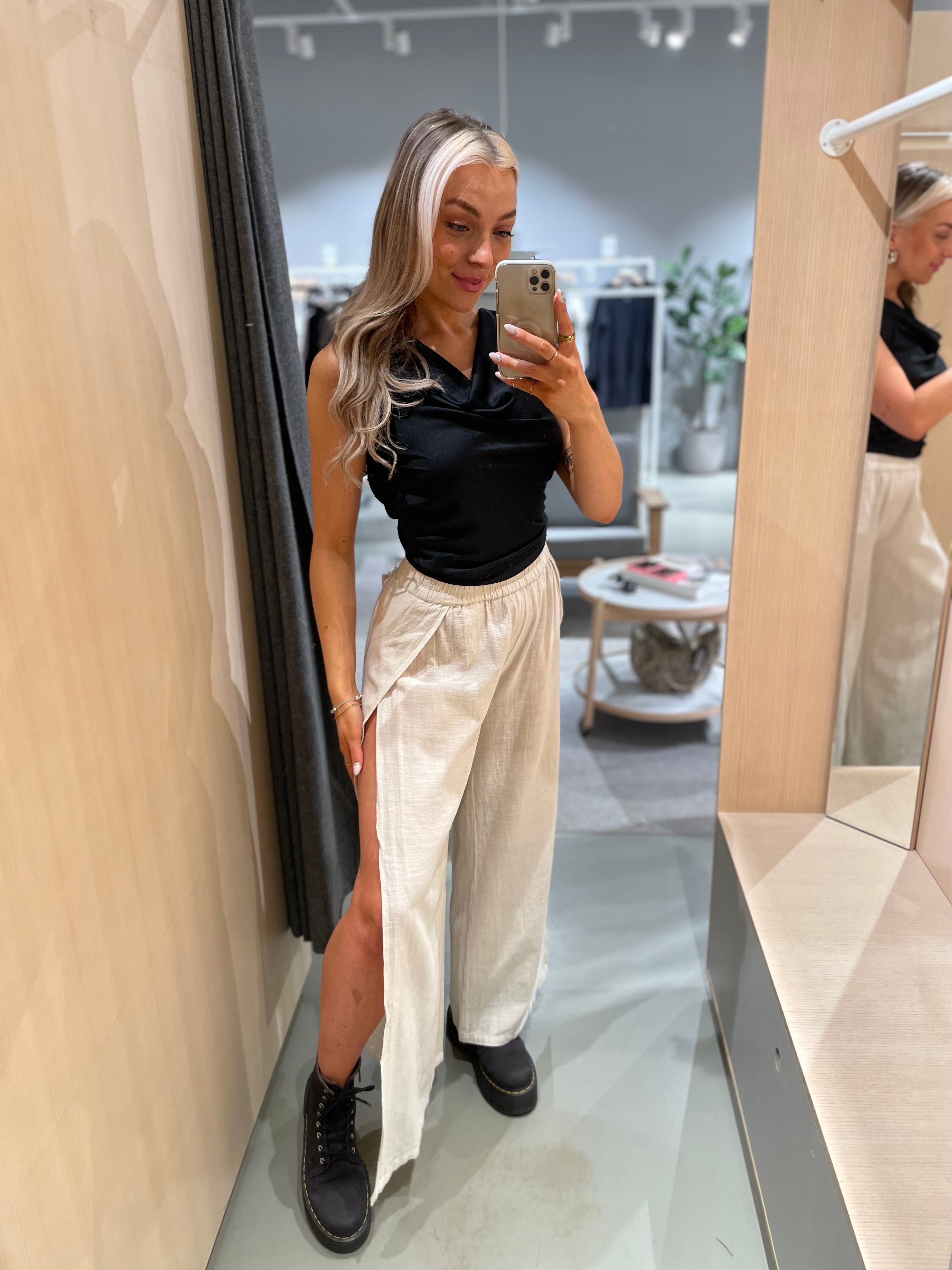 PCAGNES Trousers - Natural